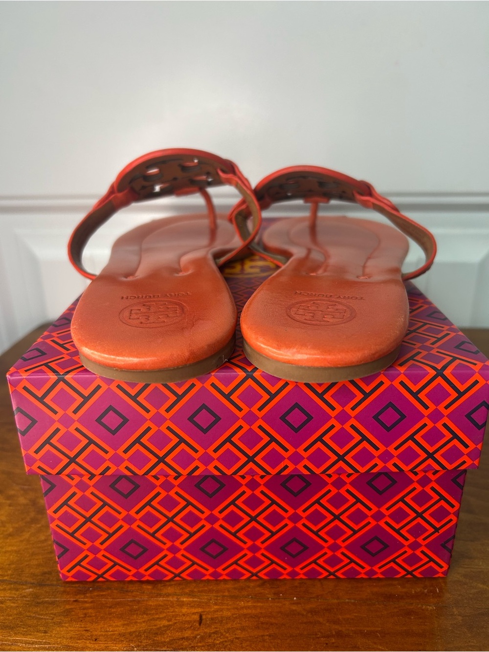 Tory Burch Miller Sandals Dark Poppy Red size 10 - Picture 4 of 5